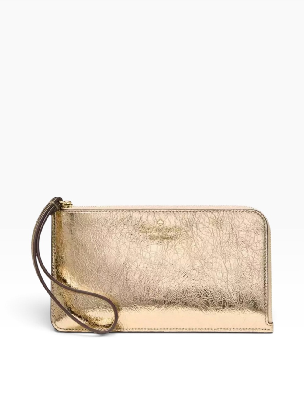 Kate Spade New York Lucy Medium Crackle Gold Wristlet - NWT $139
